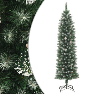 Árvore de Natal artificial estreita com suporte em PVC 210 cm D