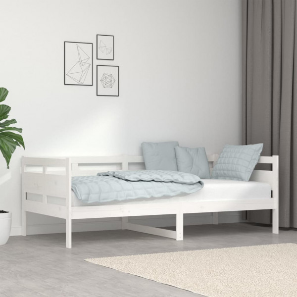 Sofá cama madeira maciça de pinho branco 90x190 cm D