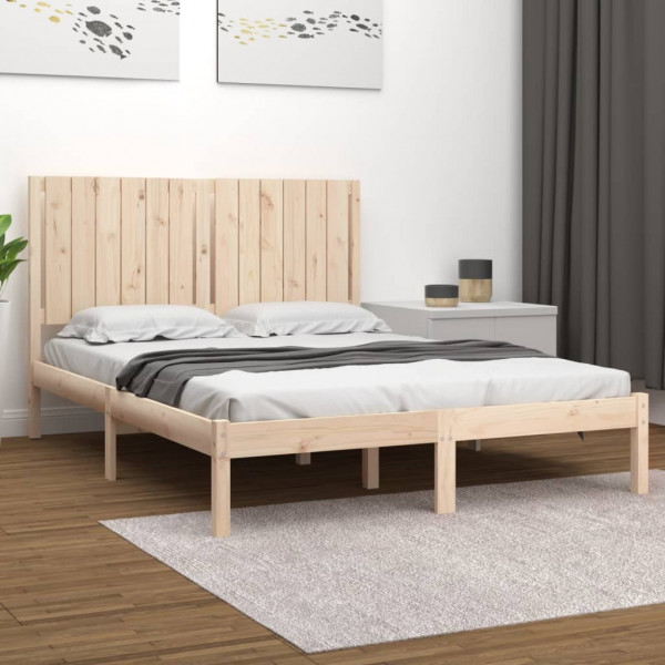 Estrutura de cama madeira maciça de pinho 140x200 cm D
