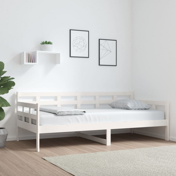 Sofá cama madeira maciça de pinho branco 90x190 cm D