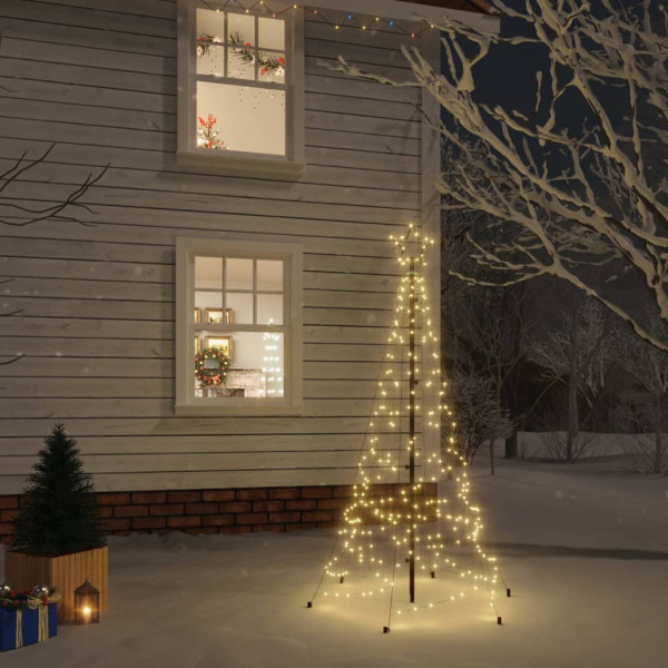 Árbol de Navidad con pincho 200 LED blanco cálido 180 cm D