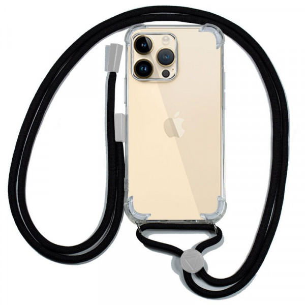 Carcasa COOL para iPhone 14 Pro Max Cordón Liso Negro D