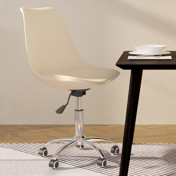 Silla de comedor giratoria tela crema Silla de comedor giratoria tela crema D