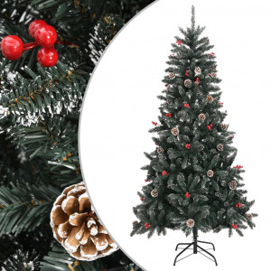 Árbol de Navidad artificial con soporte PVC verde 210 cm D