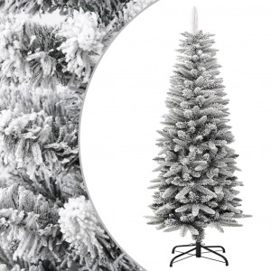 Árbol de Navidad artificial estrecho con nieve PVC y PE 120 cm D