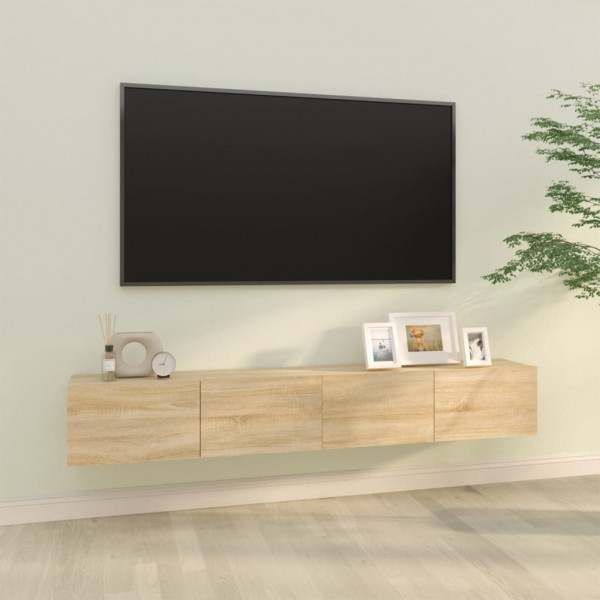 Mobiliário de TV de parede de madeira 100x30x30cm D