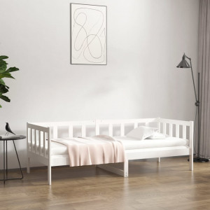 Sofá-cama em madeira maciça de pinho branco 90x190 cm D