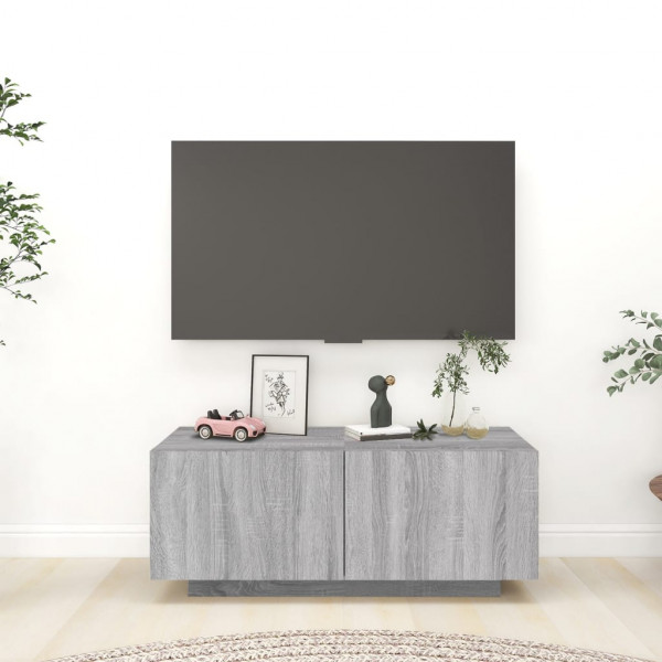 Móvel TV em compensado cinza Sonoma 100x35x40 cm D