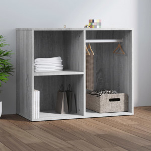 Mueble vestidor madera contrachapada gris Sonoma 80x40x65 cm D