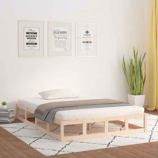 Estrutura de cama super king em madeira maciça 180x200 cm D