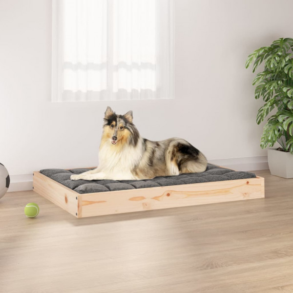 Cama para perros madera maciza de pino 91.5x64x9 cm D