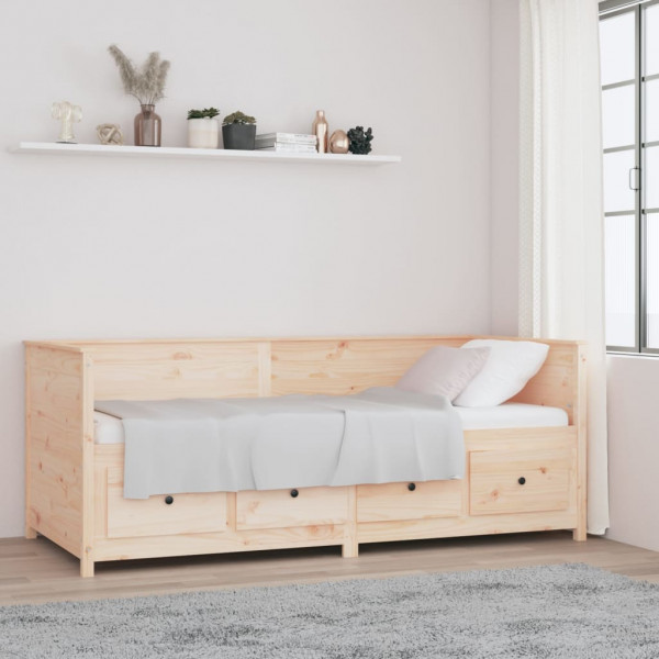 Sofá cama madeira maciça de pinho 90x200 cm D