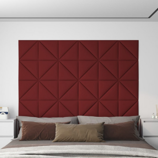 Painéis de parede 12 peças tecido vermelho 30x30 cm 0,54 m² D