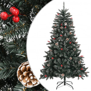 Árbol de Navidad artificial con soporte PVC verde 120 cm D