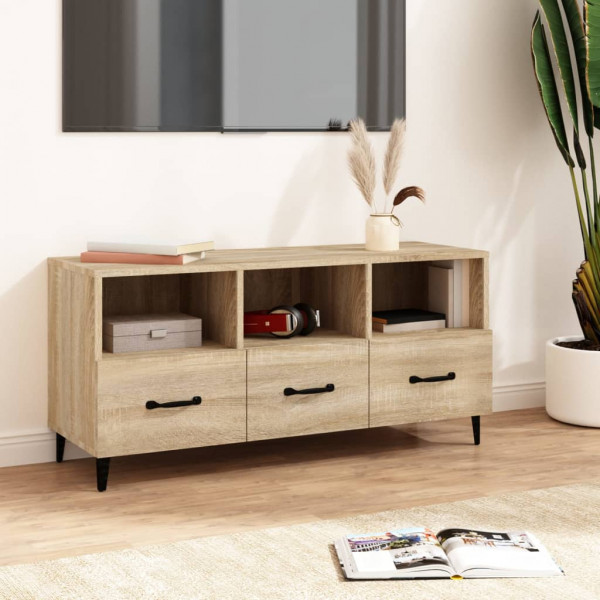 Mueble para TV madera contrachapada color roble 102x35x50 cm D