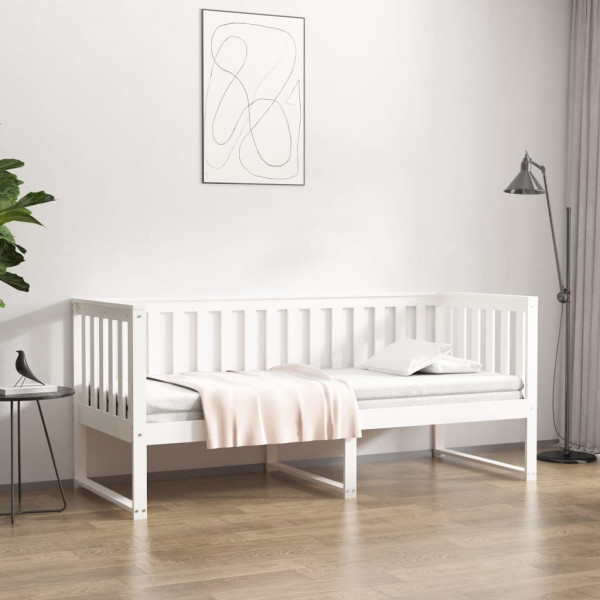 Sofá cama madera maciza de pino blanco 75x190 cm D