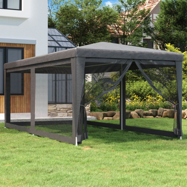 Carpa para fiestas 6 paredes de malla HDPE gris antracita 3x6 m D