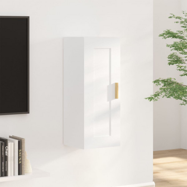 Armário de parede de madeira branco 35x34x90 cm D