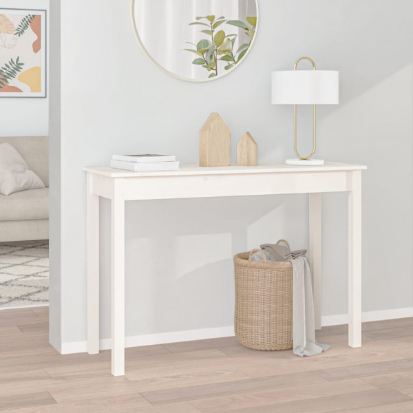 Mesa consola de madeira maciça de pinho branco 110x40x75 cm D