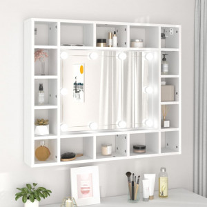 Mueble con espejo y LED blanco 91x15x76.5 cm D