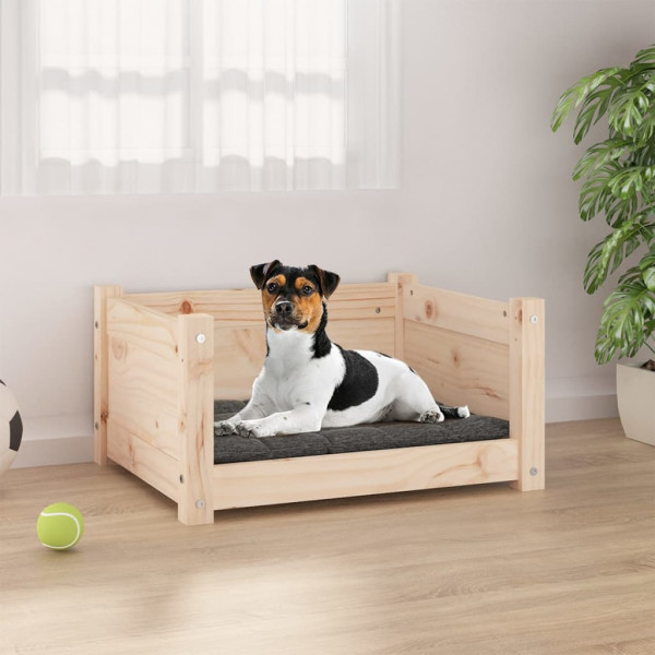 Cama para perros madera maciza de pino 55.5x45.5x28 cm D