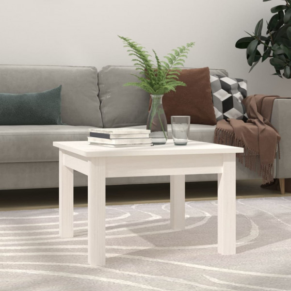 Mesa de centro em madeira maciça de pinho branco 45x45x30 cm D