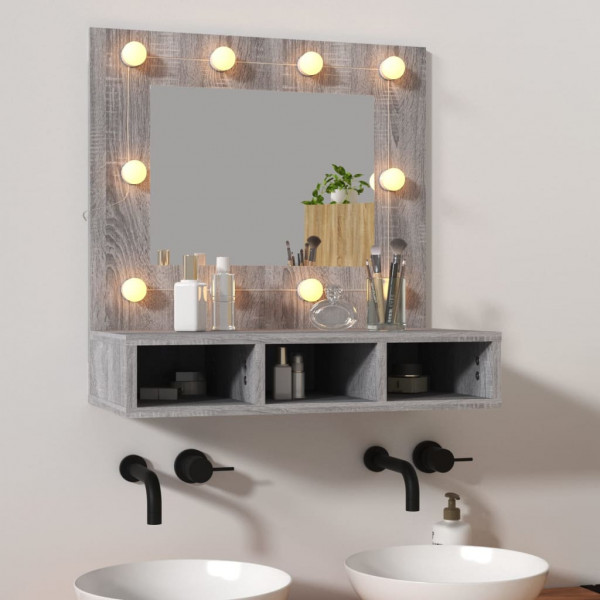 Móveis cinza Sonoma com espelho e LED 60x31,5x62 cm D