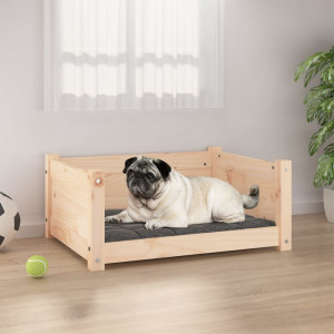 Cama para perros madera maciza de pino 65.5x50.5x28 cm D