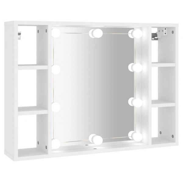 Mueble con espejo y LED blanco 76x15x55 cm D