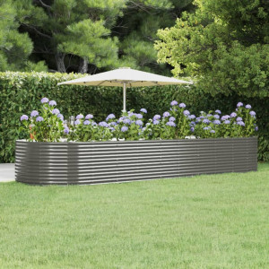 Jardinera arriate acero recubrimiento polvo gris 447x140x68 cm D