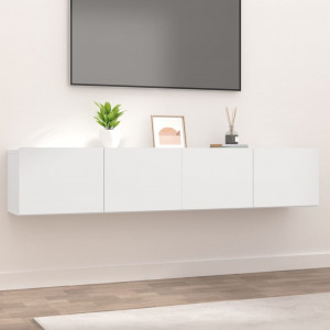Muebles para TV 2 uds madera contrachapada blanco 80x30x30 cm D
