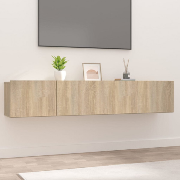 Muebles para TV 2 uds madera contrachapada roble 80x30x30 cm D