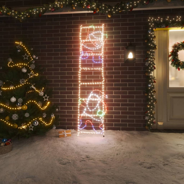 Figura plegable de Papá Noel en escalera con 552 LEDs 50x200 cm D