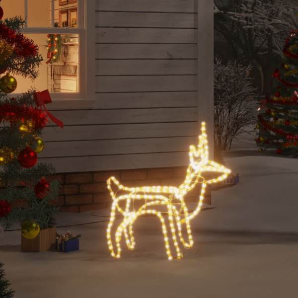 Figura de renas de Natal branco quente 60x30x60 cm D