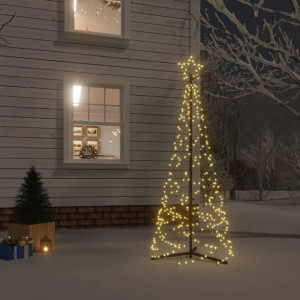 Árvore de Natal cónica 200 LED branco quente 70x180 cm D