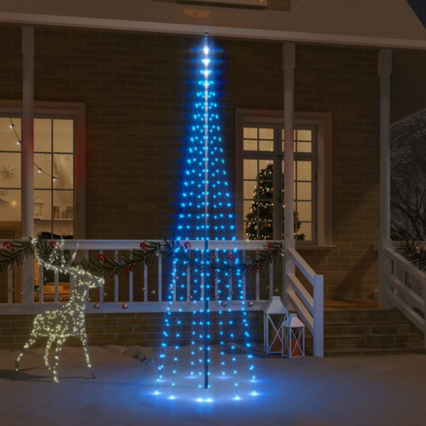 Árbol de Navidad en asta de bandera 310 LED azul 300 cm D