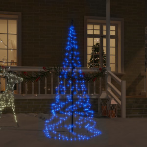 Árbol de Navidad en asta de bandera 200 LED azul 180 cm D
