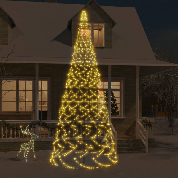 Árvore de Natal em estaca bandeira 1400 LED branco quente 500cm D