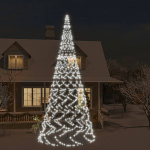 Árbol de Navidad en asta bandera 3000 LED blanco frío 800 cm D