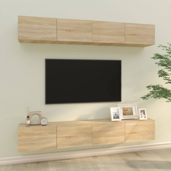 Móveis de TV 4 peças de carvalho Sonoma 100x30x30 cm D