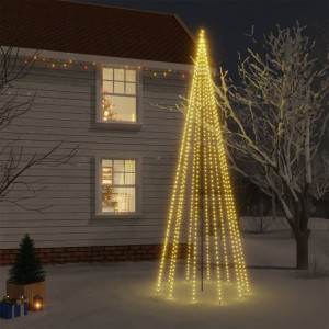 Árbol de Navidad con pincho 732 LED blanco cálido 500 cm D