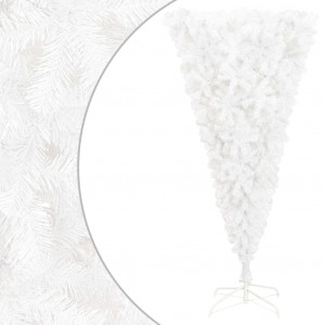 Árbol de Navidad artificial al revés con soporte blanco 180 cm D