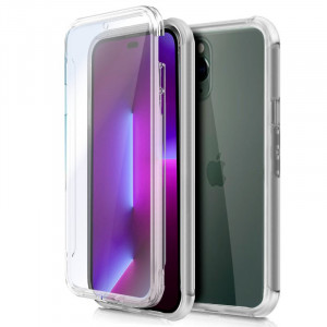 Fundação COOL Silicone 3D para iPhone 14 Pro (Border Transparent + Trash) D