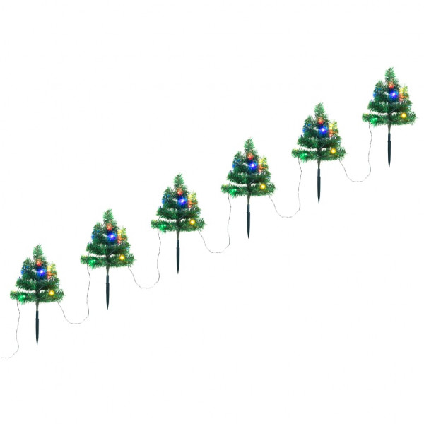 Árboles de Navidad para caminos 6 uds PVC 45 LED multicolor D