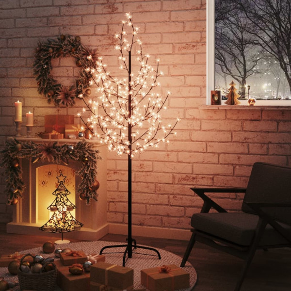 Árvore LED com flor de cereja 200 LED branco quente 180 cm D