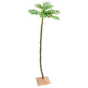 Palmeira artificial com 136 LEDs brancos quentes 220 cm D