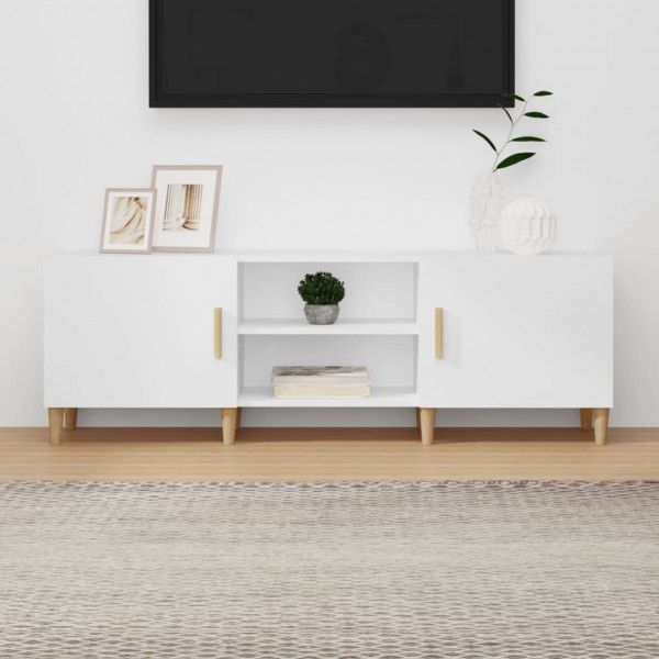 Mueble para TV madera contrachapada blanco 150x30x50 cm D