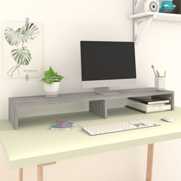Soporte pantalla madera contrachapada gris Sonoma 110x23.5x12cm Soporte pantalla madera contrachapada gris Sonoma 110x23.5x12cm D