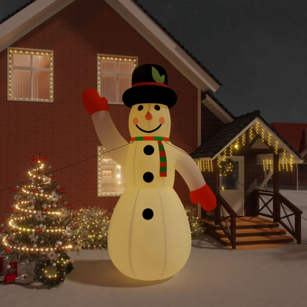 Boneco de neve inflável de Natal com LEDs 455 cm D