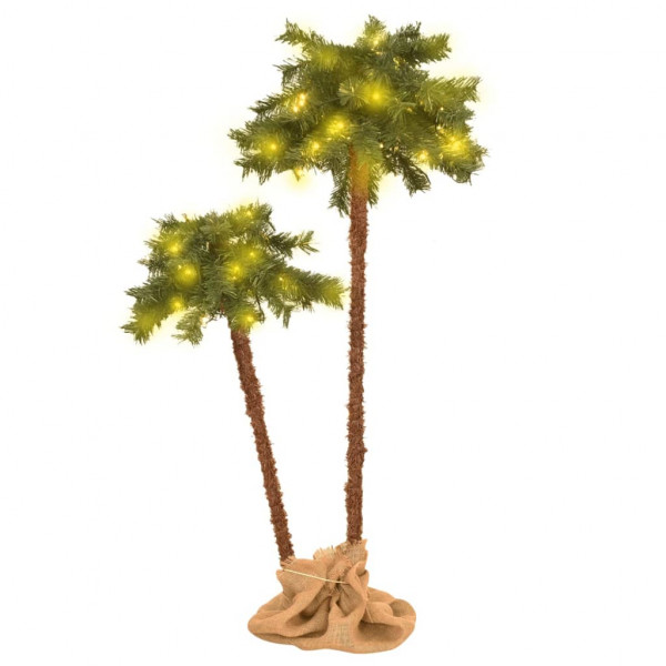 Palmera artificial doble con LED 90 cm y 150 cm D